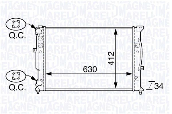 MAGNETI MARELLI radiatorius, variklio aušinimas 350213144100